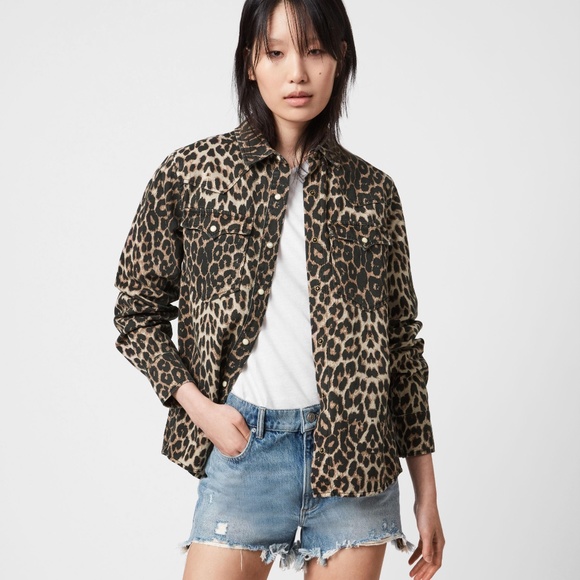 ALL SAINTS- Ezra Animal Print Twill Shirt (NWT) - Picture 14 of 16